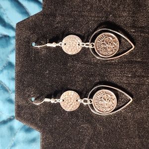 Silver Sagittarius Hook Earrings